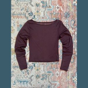 A&F Brown Sheer Long Sleeve